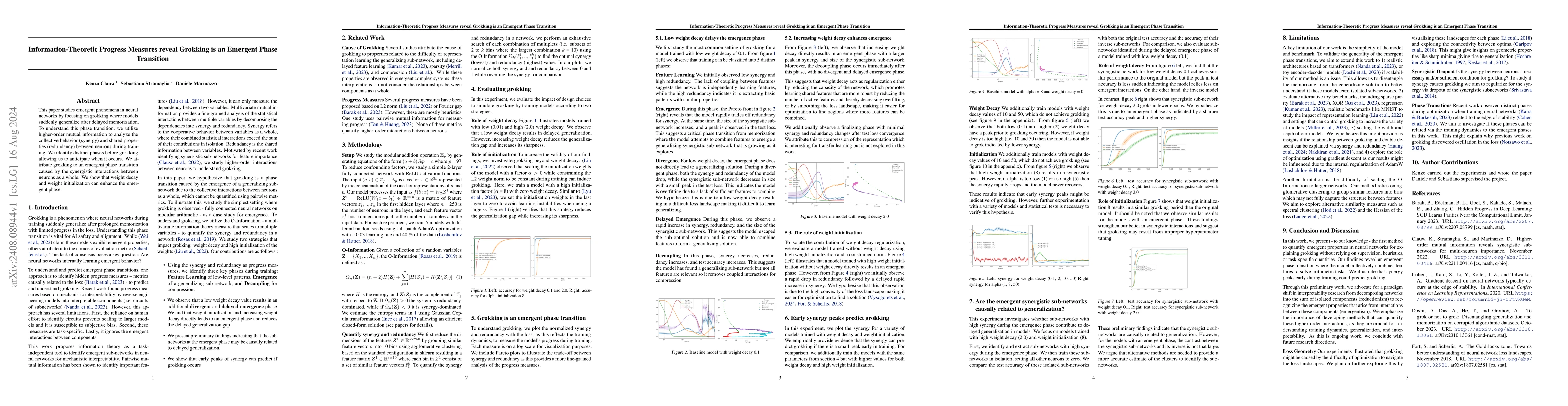 Thumbnail for Information-Theoretic Progress Measures reveal Grokking is an Emergent
  Phase Transition