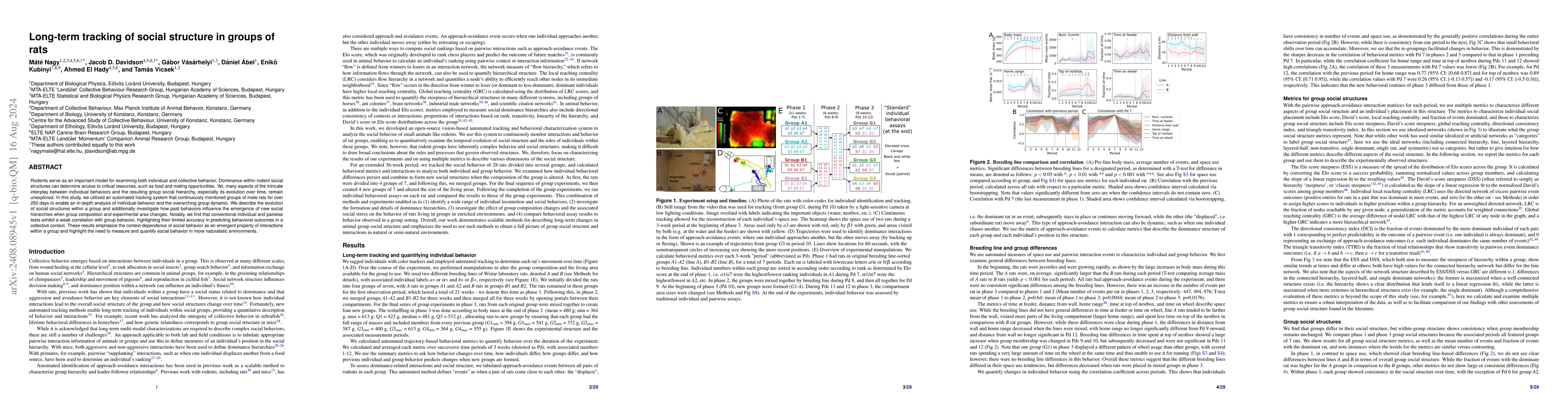 Thumbnail for Long-term tracking of social structure in groups of rats