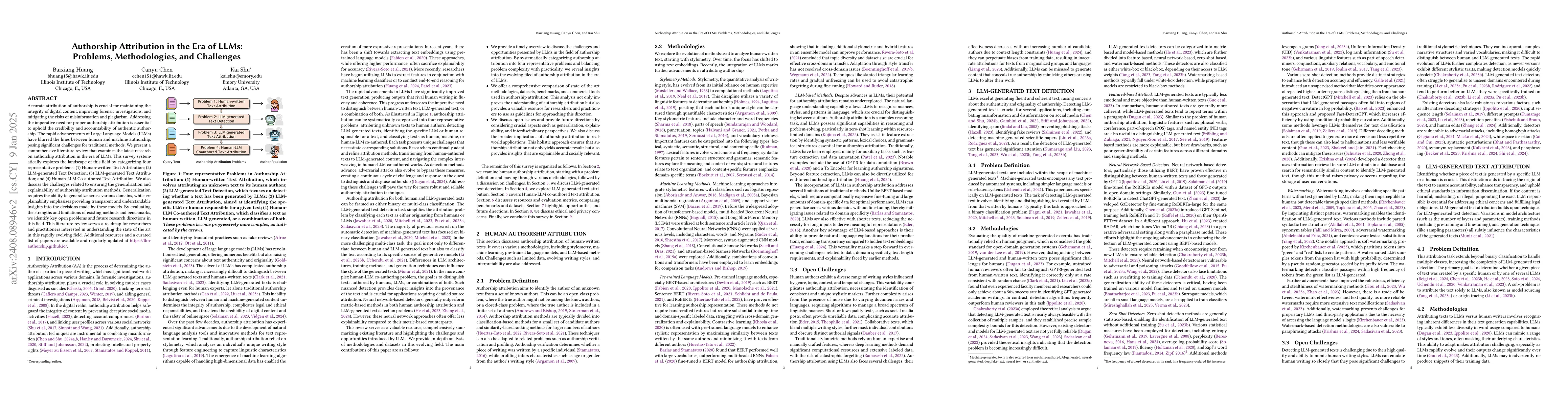 Thumbnail for Authorship Attribution in the Era of LLMs: Problems, Methodologies, and
  Challenges
