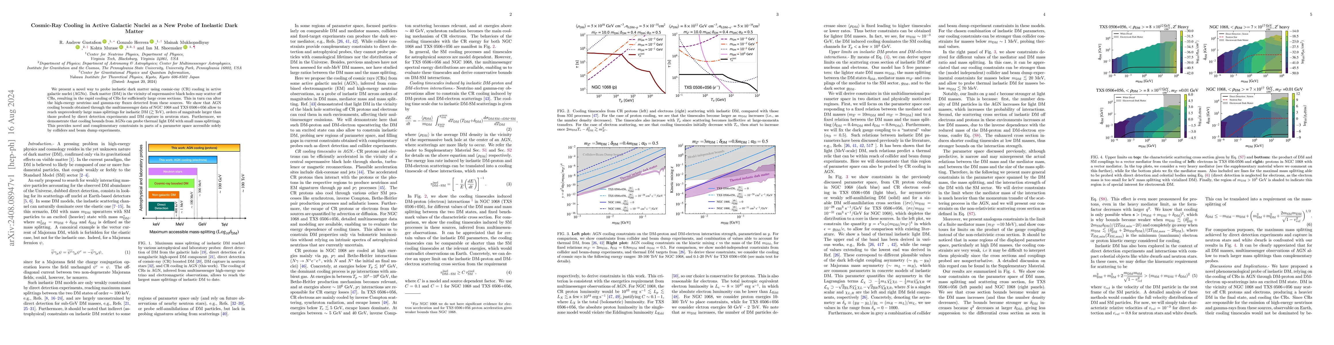 Thumbnail for Cosmic-Ray Cooling in Active Galactic Nuclei as a New Probe of Inelastic
  Dark Matter