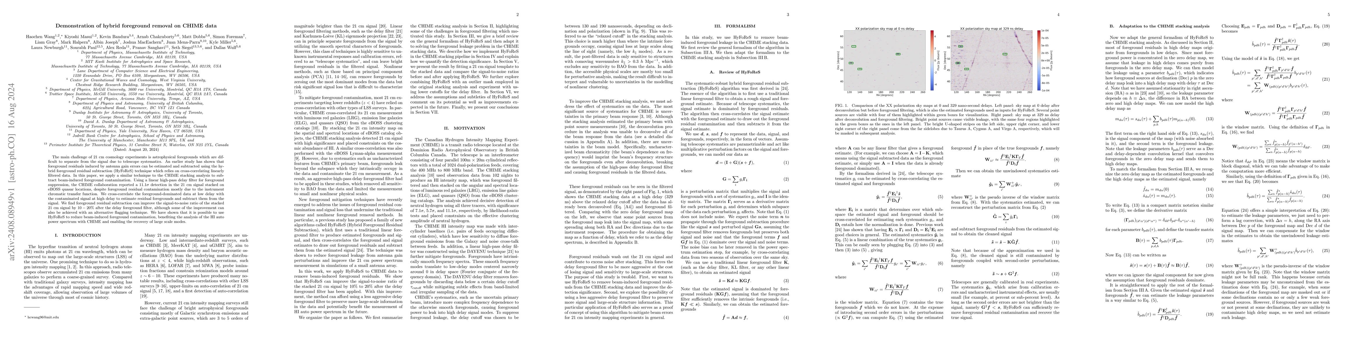 Thumbnail for Demonstration of hybrid foreground removal on CHIME data