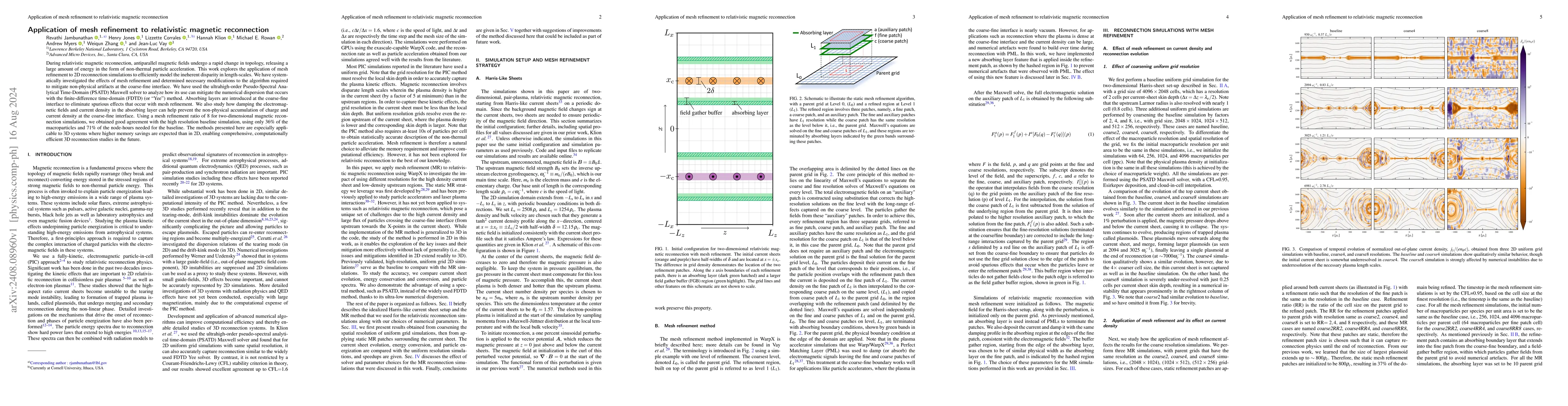 Thumbnail for Application of mesh refinement to relativistic magnetic reconnection