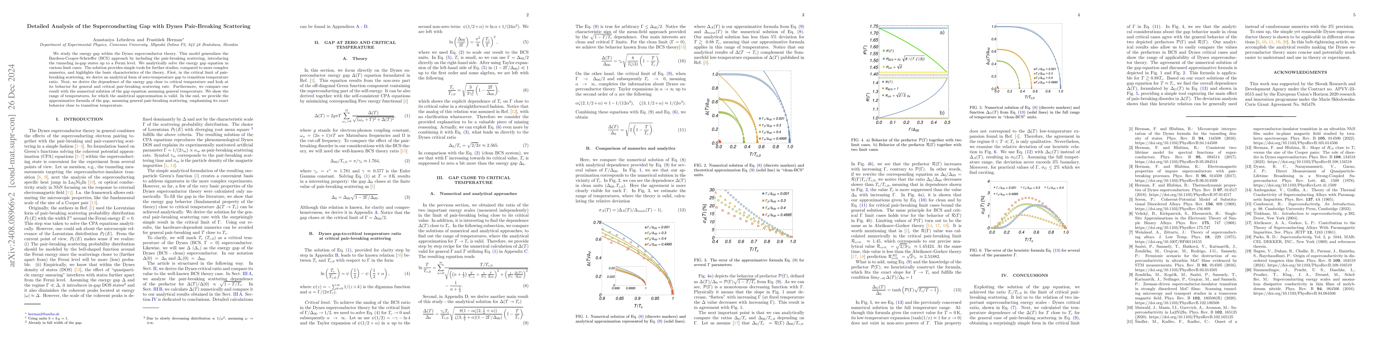 Thumbnail for Detailed Analysis of the Superconducting Gap with Pair-Breaking
  Scattering: Dynes Superconductor Approach