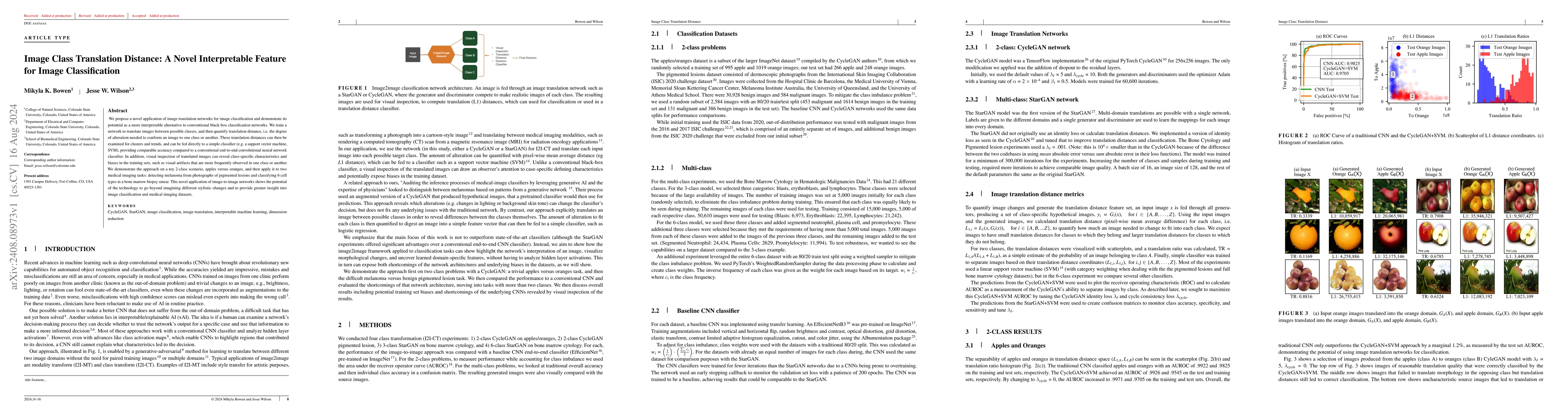 Thumbnail for Image Class Translation Distance: A Novel Interpretable Feature for
  Image Classification