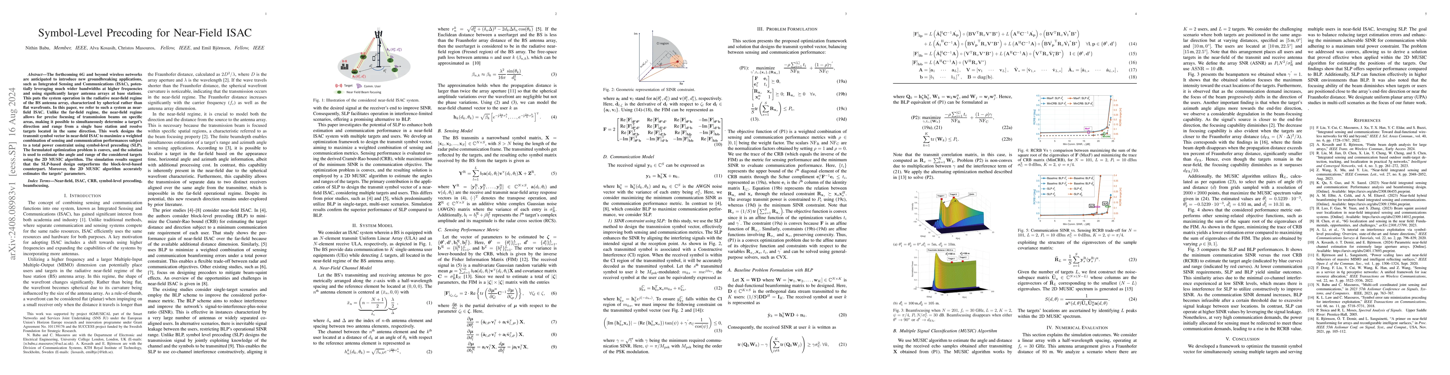 Thumbnail for Symbol-Level Precoding for Near-Field ISAC