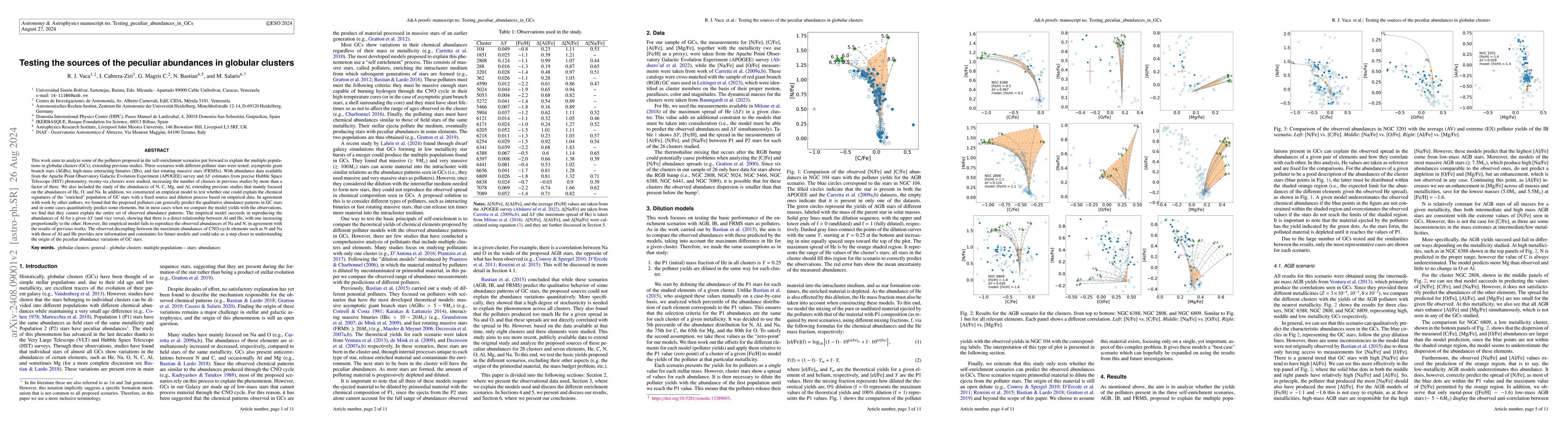 Thumbnail for Testing the sources of the peculiar abundances in globular clusters