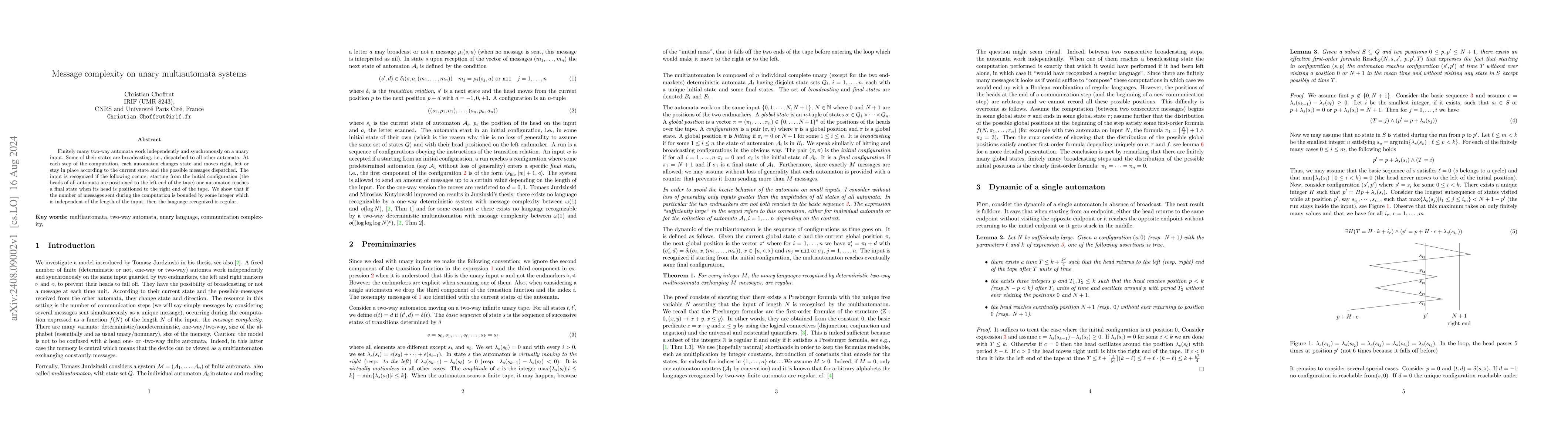 Thumbnail for Message complexity for unary multiautomata systems