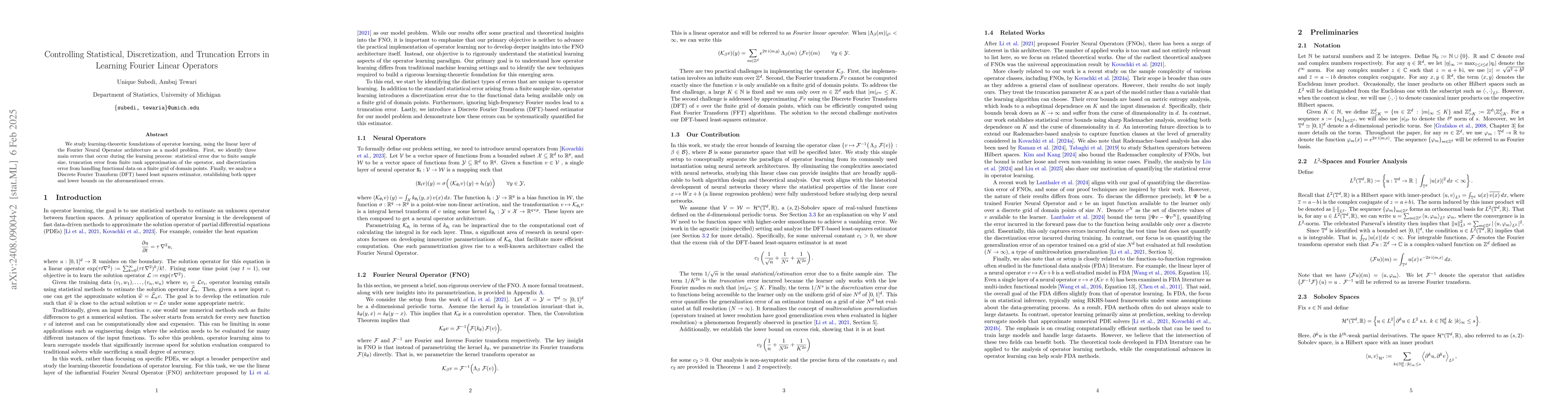 Thumbnail for Error Bounds for Learning Fourier Linear Operators