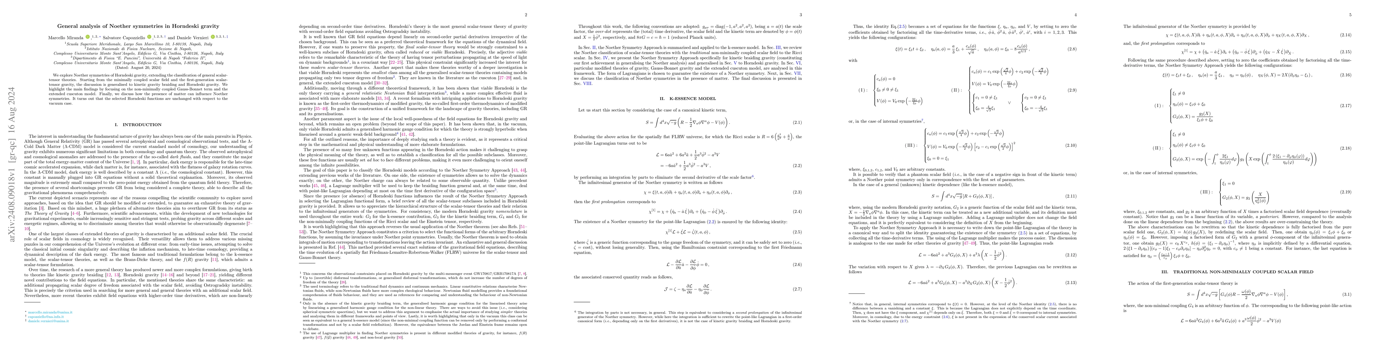 Thumbnail for General analysis of Noether symmetries in Horndeski gravity