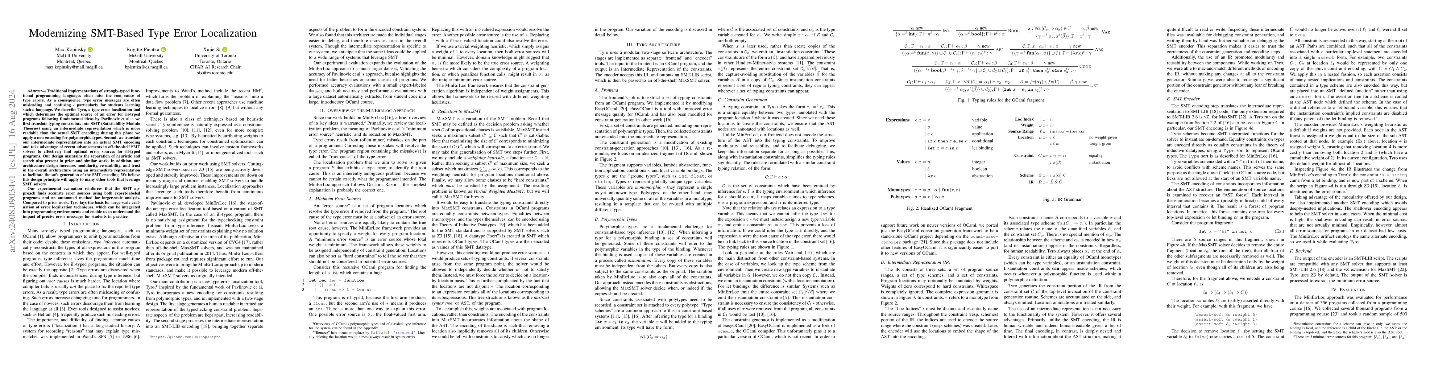 Thumbnail for Modernizing SMT-Based Type Error Localization