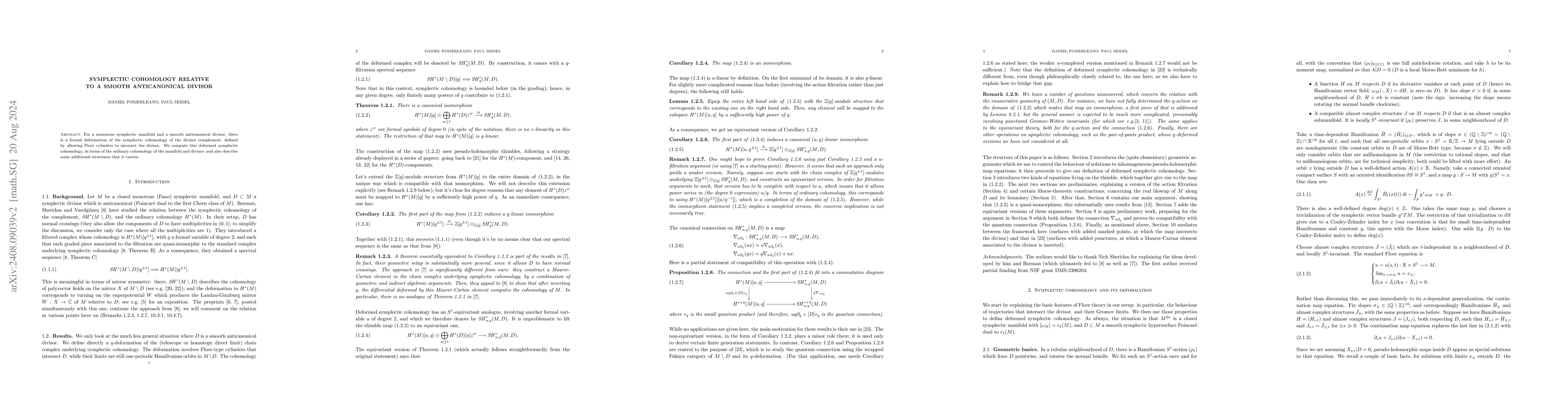 Thumbnail for Symplectic cohomology relative to a smooth anticanonical divisor