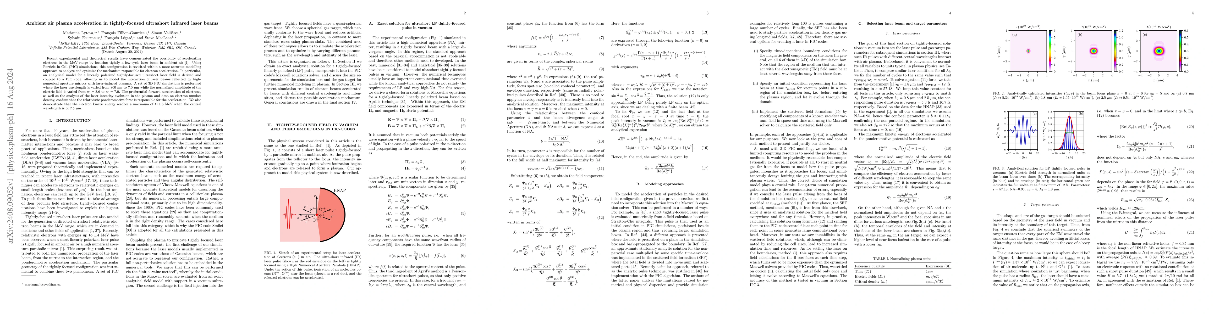 Thumbnail for Ambient air plasma acceleration in tightly-focused ultrashort infrared
  laser beams
