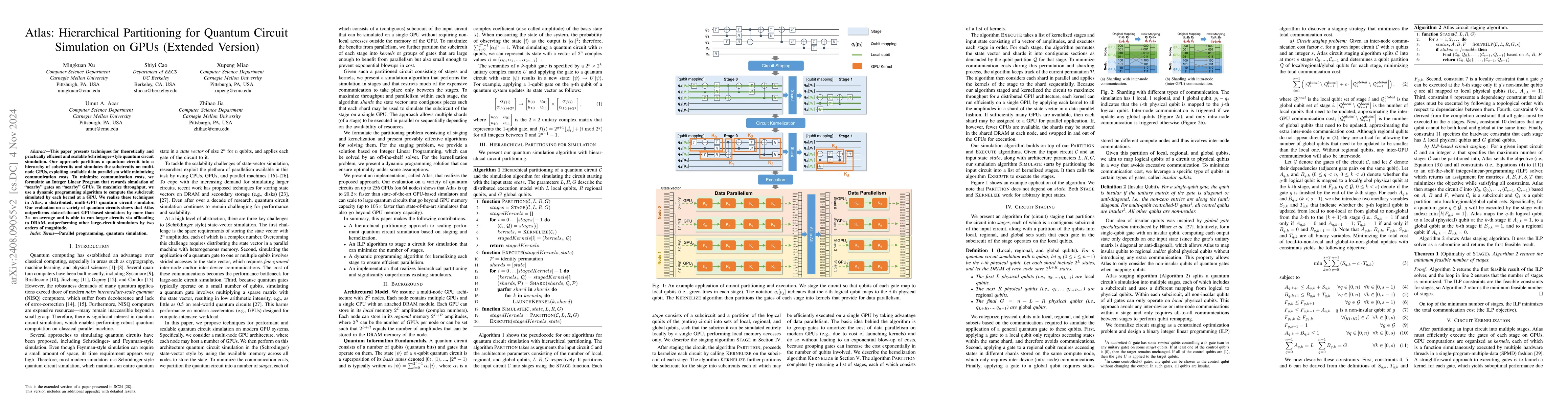 Thumbnail for Atlas: Hierarchical Partitioning for Quantum Circuit Simulation on GPUs
  (Extended Version)