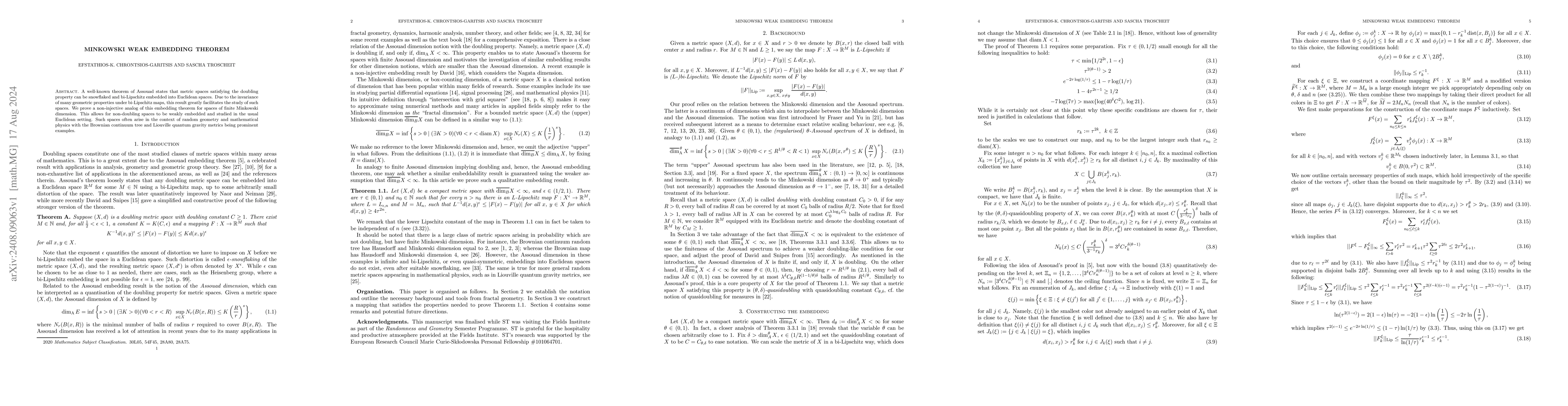 Thumbnail for Minkowski weak embedding theorem