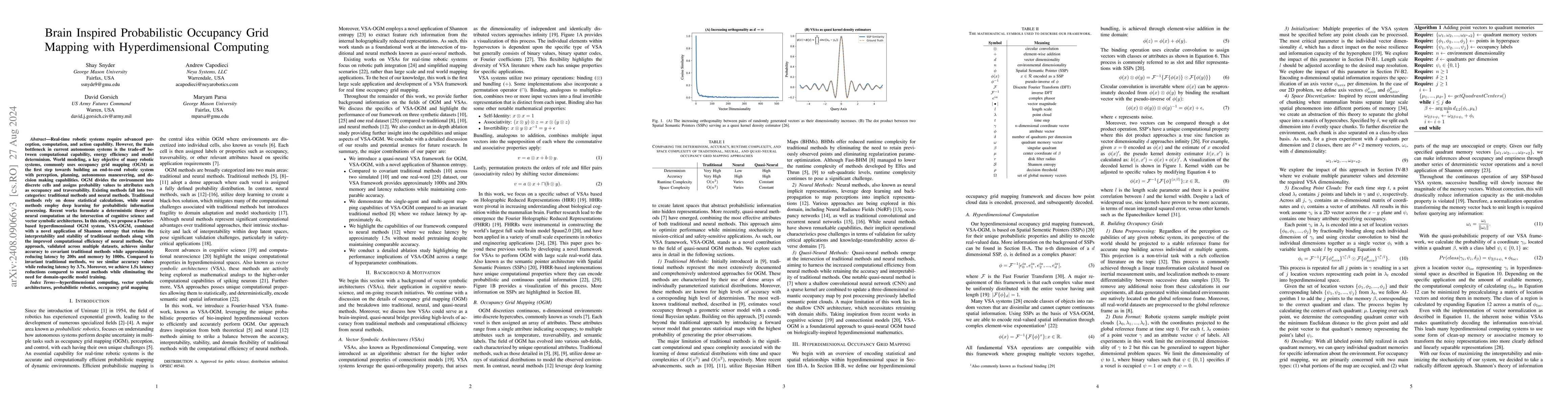 Thumbnail for Brain Inspired Probabilistic Occupancy Grid Mapping with
  Hyperdimensional Computing