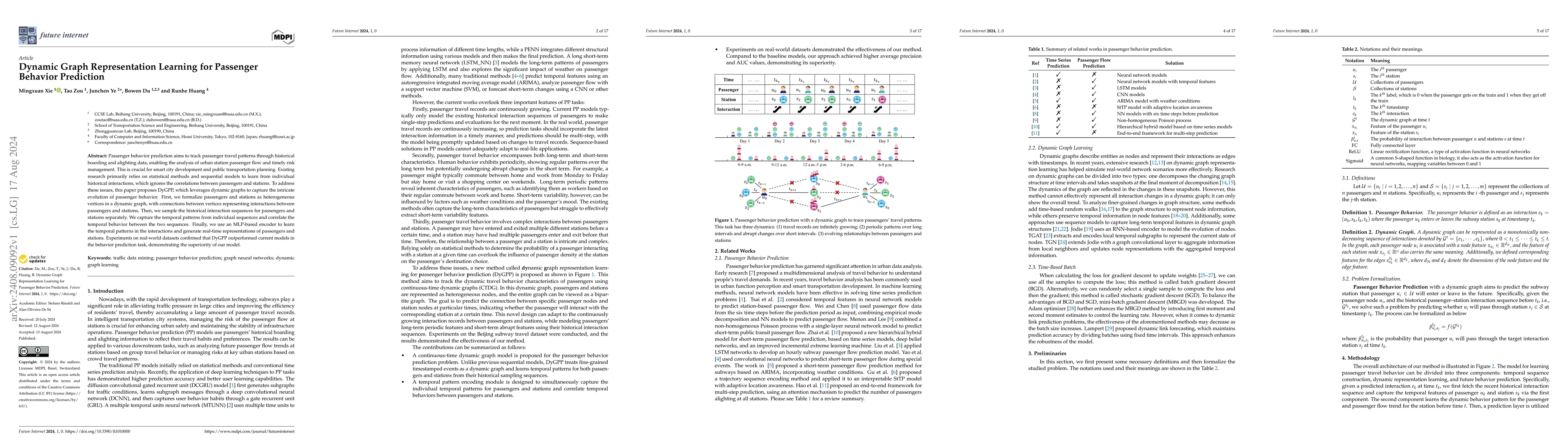 Thumbnail for Dynamic Graph Representation Learning for Passenger Behavior Prediction