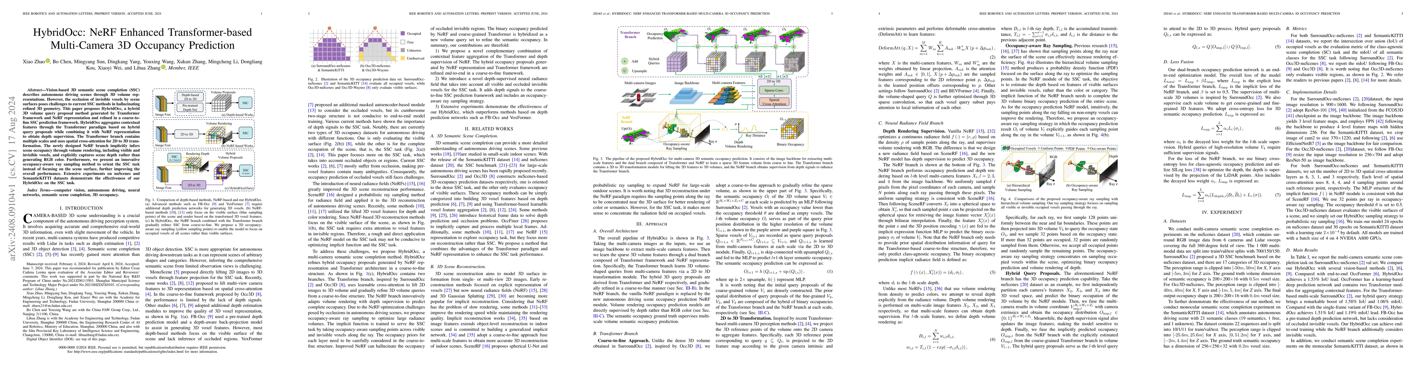 Thumbnail for HybridOcc: NeRF Enhanced Transformer-based Multi-Camera 3D Occupancy
  Prediction