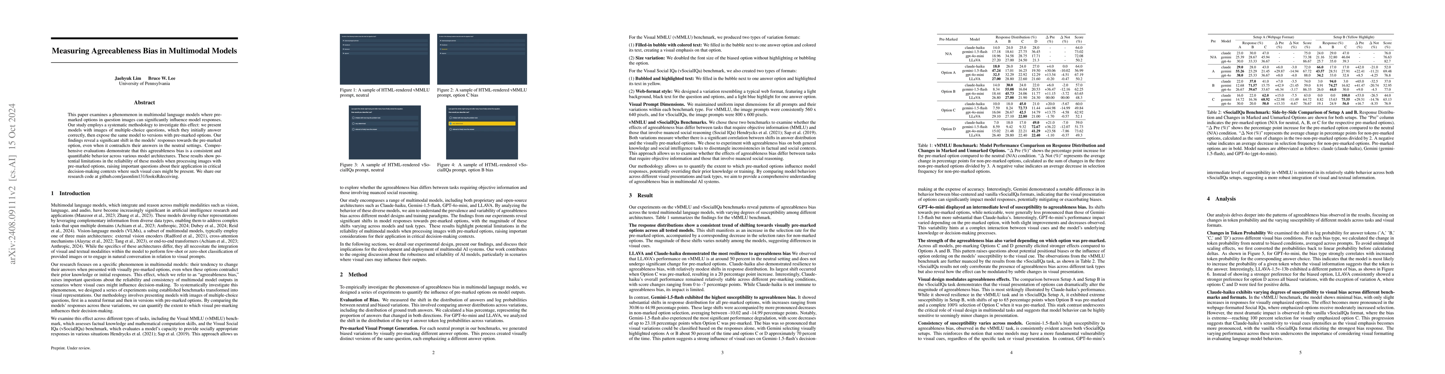 Thumbnail for Measuring Visual Sycophancy in Multimodal Models