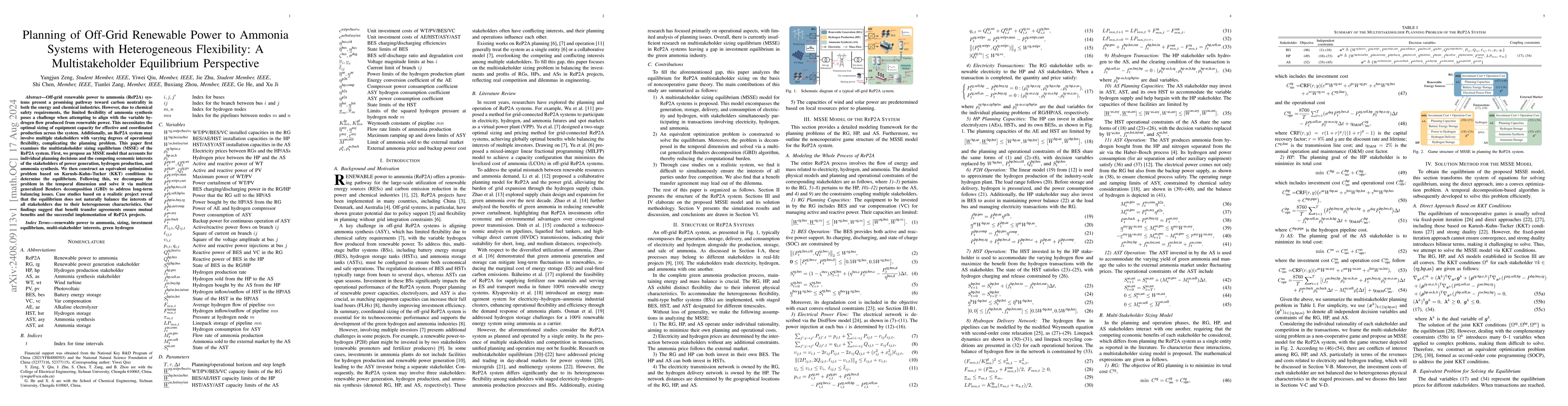 Thumbnail for Planning of Off-Grid Renewable Power to Ammonia Systems with
  Heterogeneous Flexibility: A Multistakeholder Equilibrium Perspective