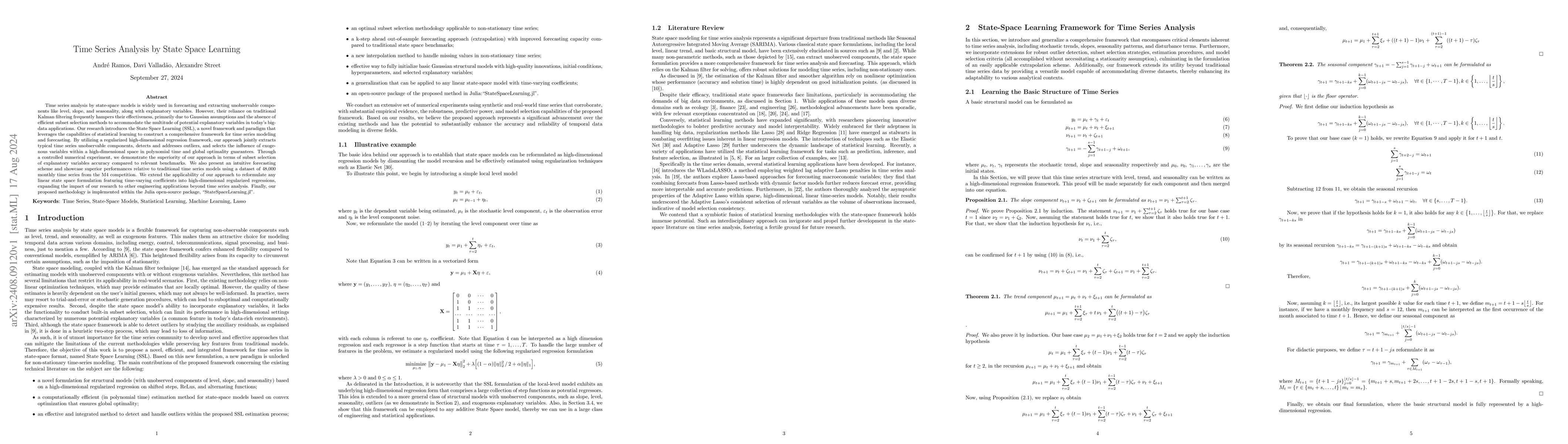 Thumbnail for Time Series Analysis by State Space Learning