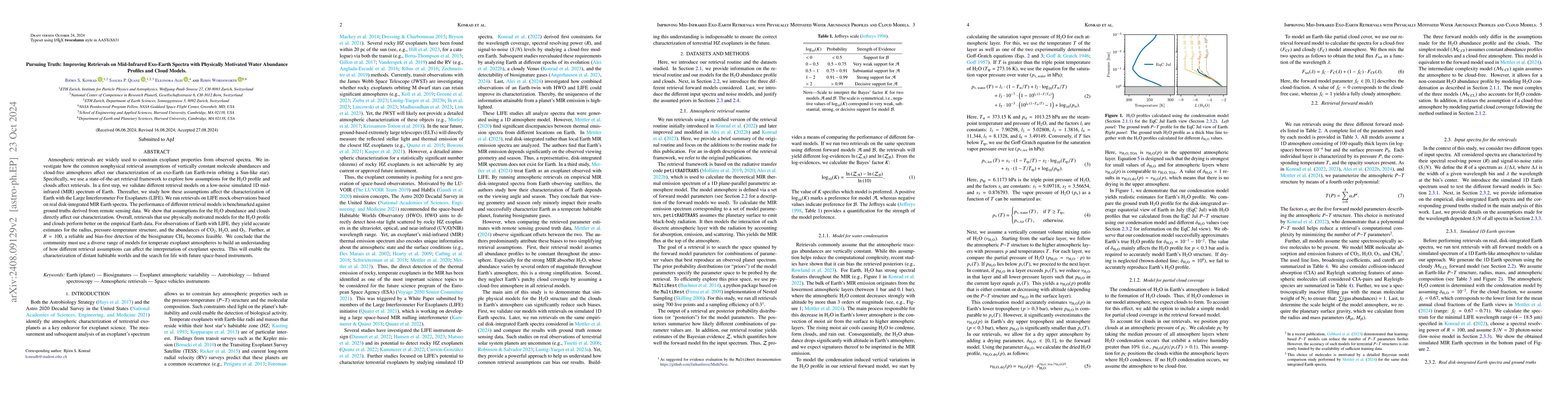 Thumbnail for Pursuing Truth: Improving Retrievals on Mid-Infrared Exo-Earth Spectra
  with Physically Motivated Water Abundance Profiles and Cloud Models