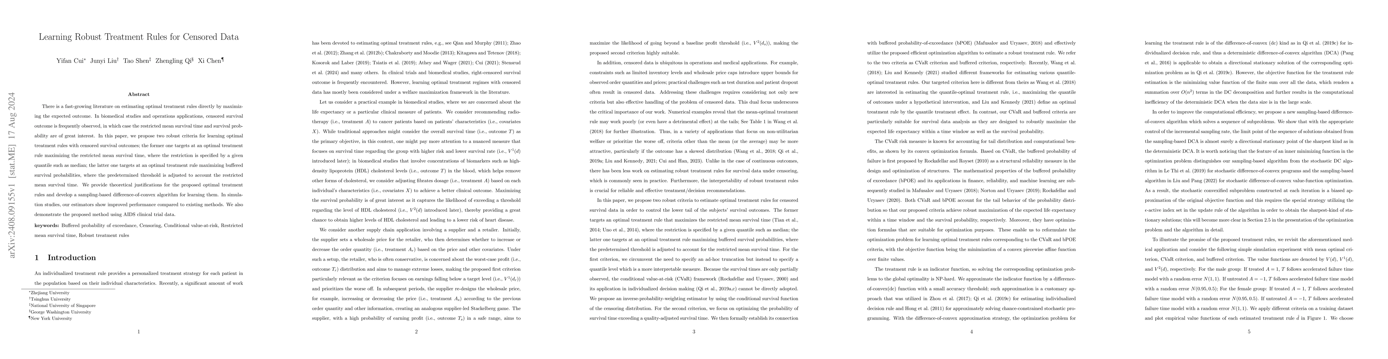 Thumbnail for Learning Robust Treatment Rules for Censored Data