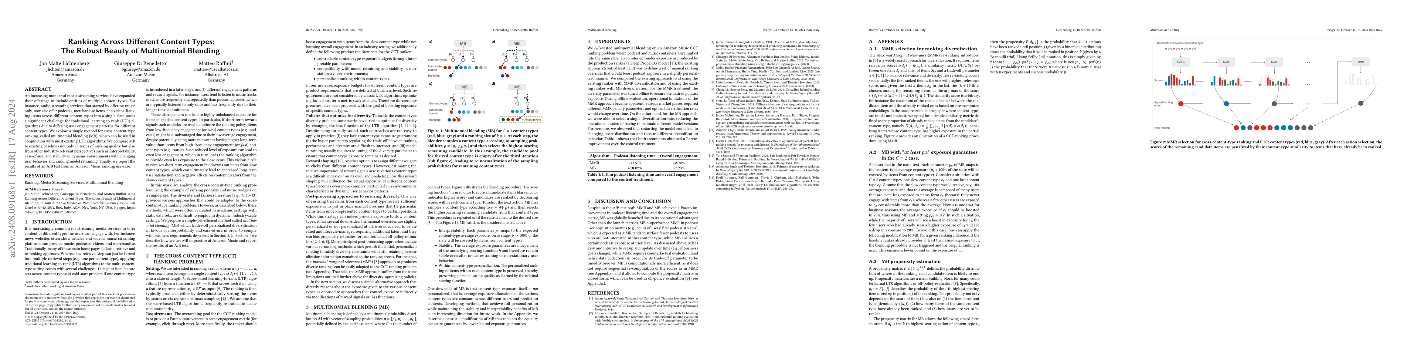 Thumbnail for Ranking Across Different Content Types: The Robust Beauty of Multinomial
  Blending