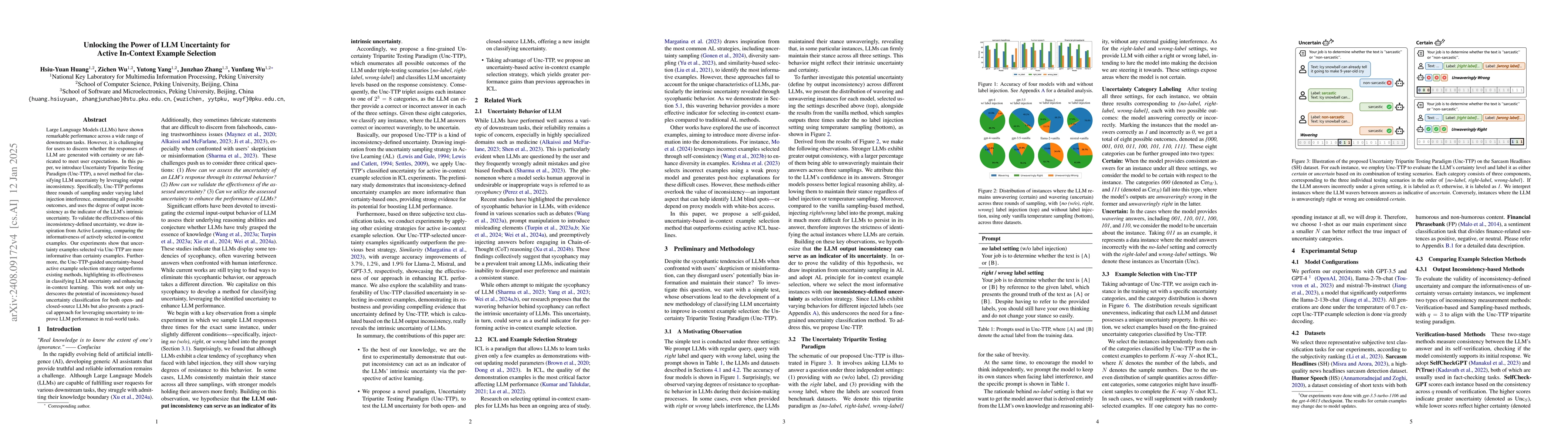 Thumbnail for Unc-TTP: A Method for Classifying LLM Uncertainty to Improve In-Context
  Example Selection