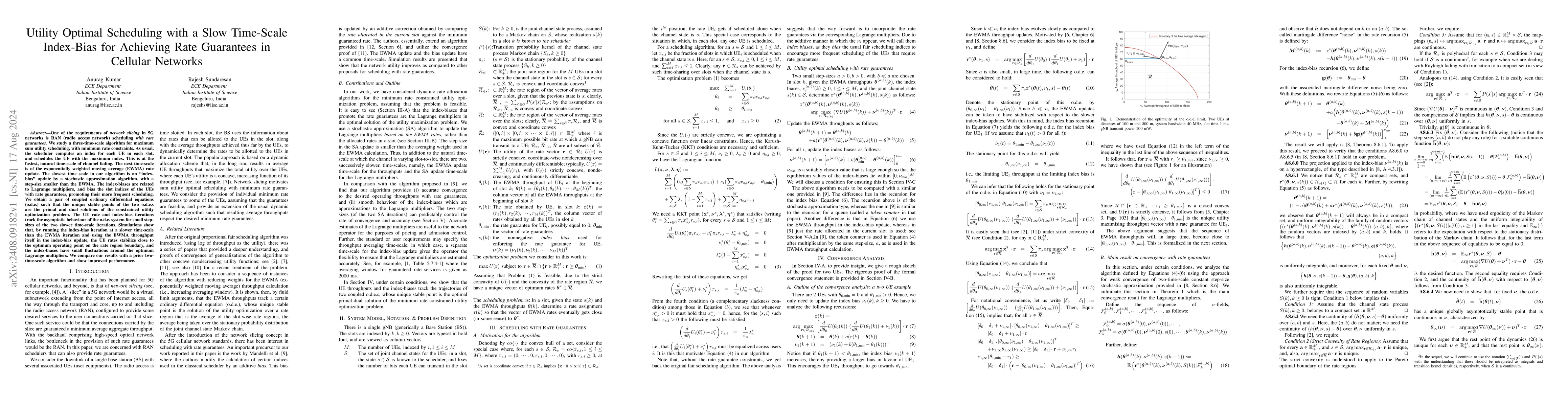 Thumbnail for Utility Optimal Scheduling with a Slow Time-Scale Index-Bias for
  Achieving Rate Guarantees in Cellular Networks