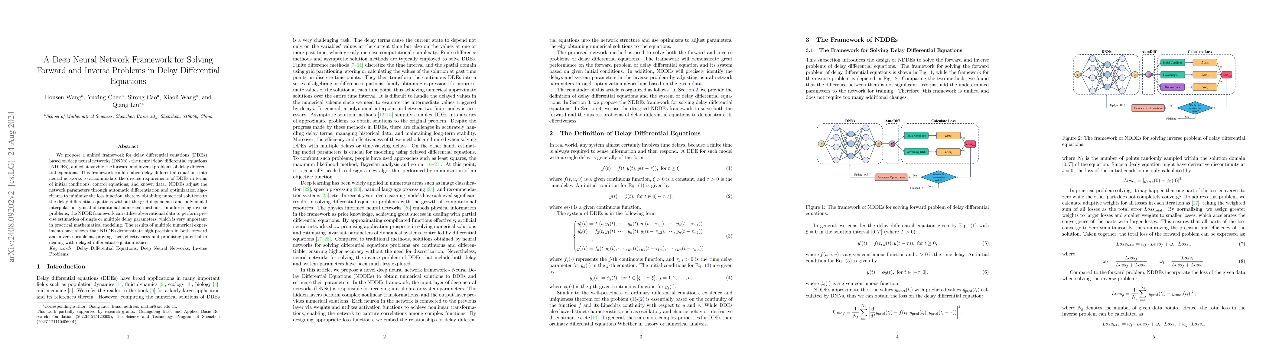 Thumbnail for NDDEs: A Deep Neural Network Framework for Solving Forward and Inverse
  Problems in Delay Differential Equations