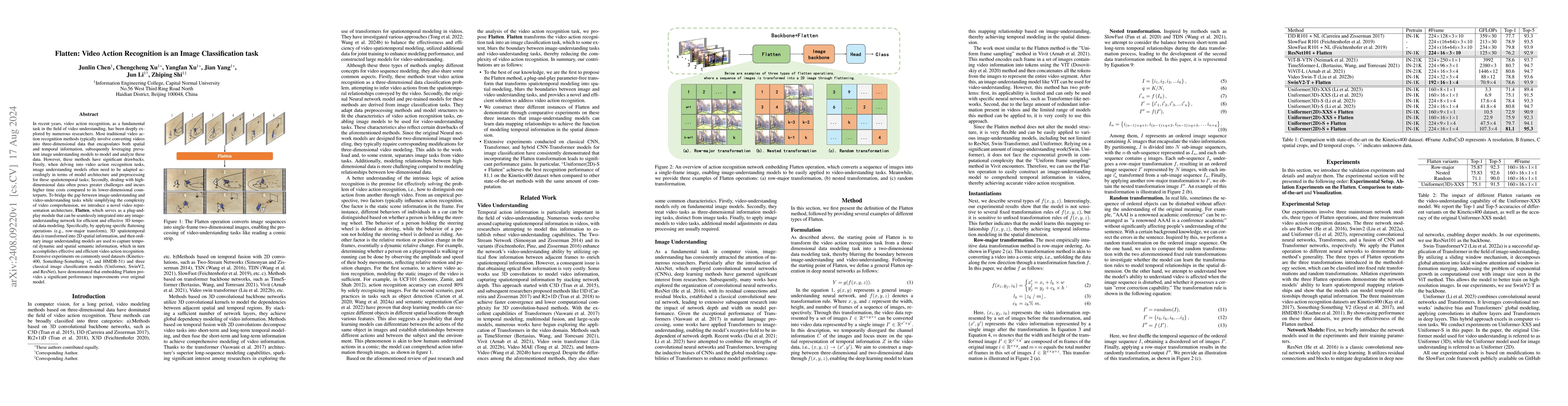 Thumbnail for Flatten: Video Action Recognition is an Image Classification task