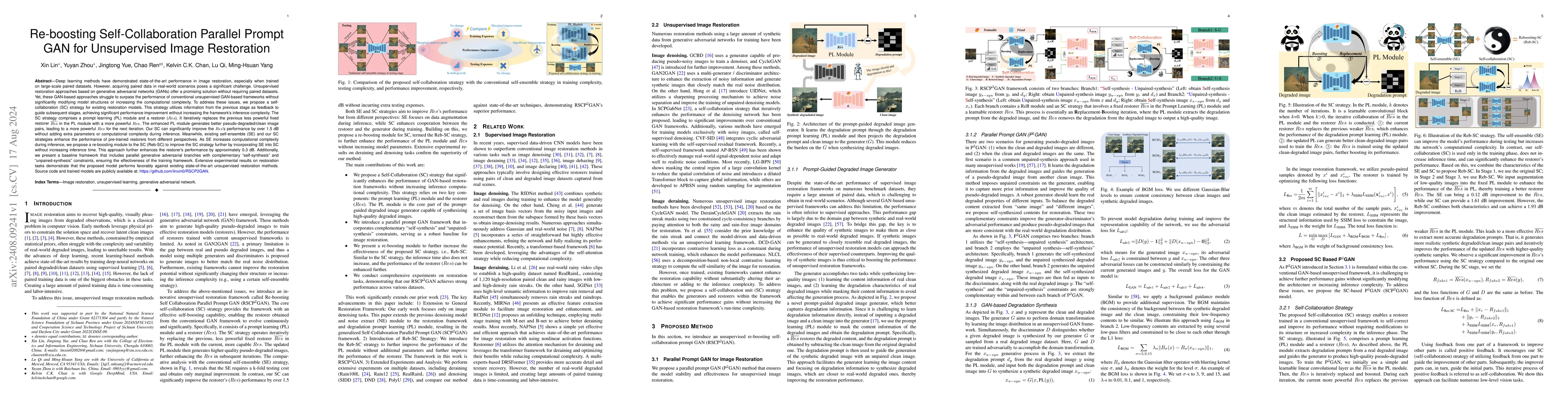 Thumbnail for Re-boosting Self-Collaboration Parallel Prompt GAN for Unsupervised
  Image Restoration