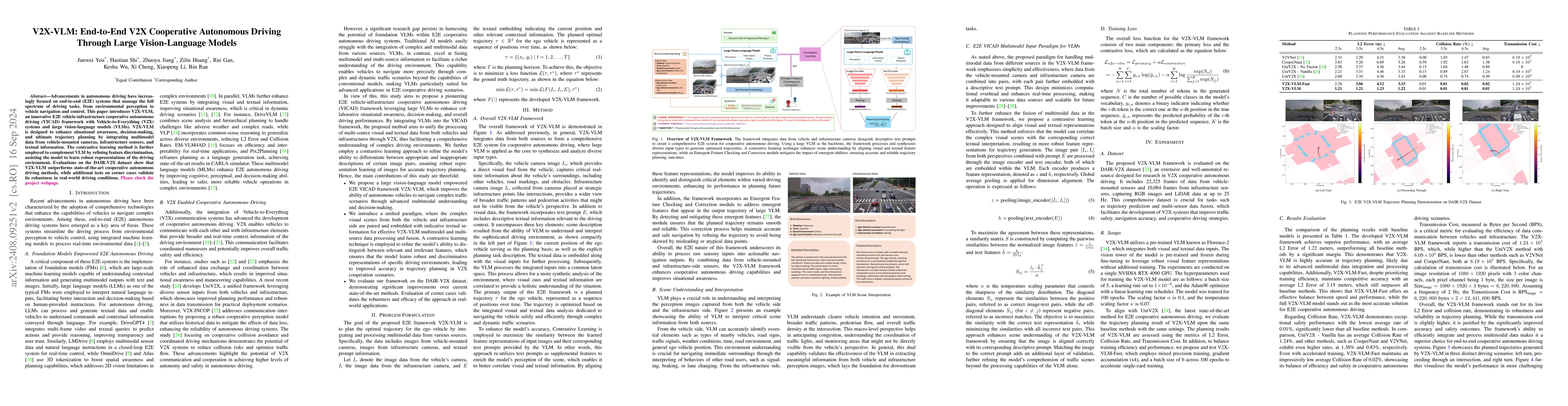 Thumbnail for V2X-VLM: End-to-End V2X Cooperative Autonomous Driving Through Large
  Vision-Language Models