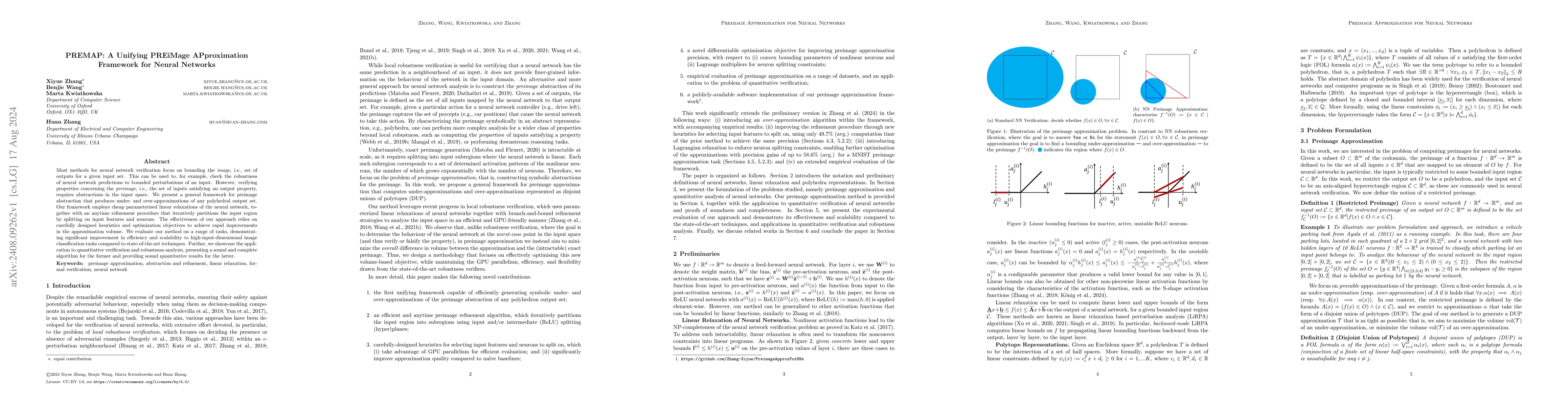 Thumbnail for PREMAP: A Unifying PREiMage APproximation Framework for Neural Networks