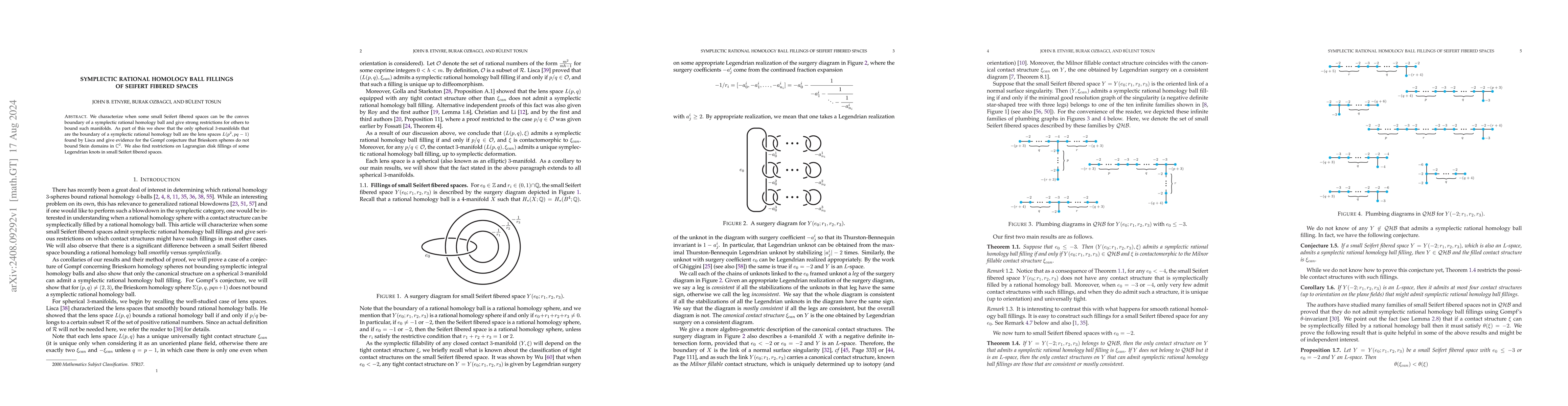 Thumbnail for Symplectic rational homology ball fillings of Seifert fibered spaces