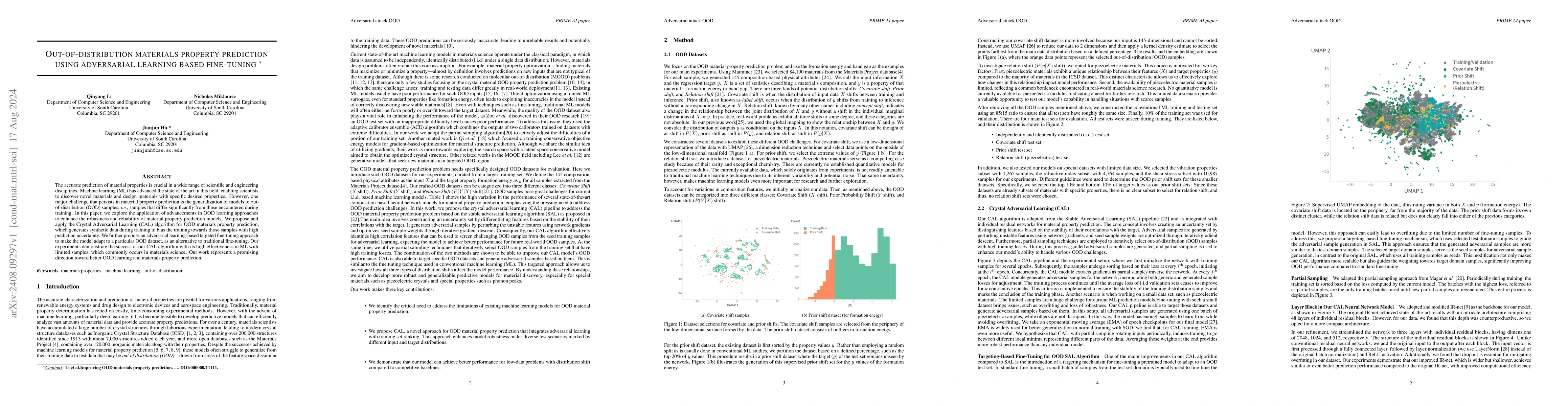 Thumbnail for Out-of-distribution materials property prediction using adversarial
  learning based fine-tuning