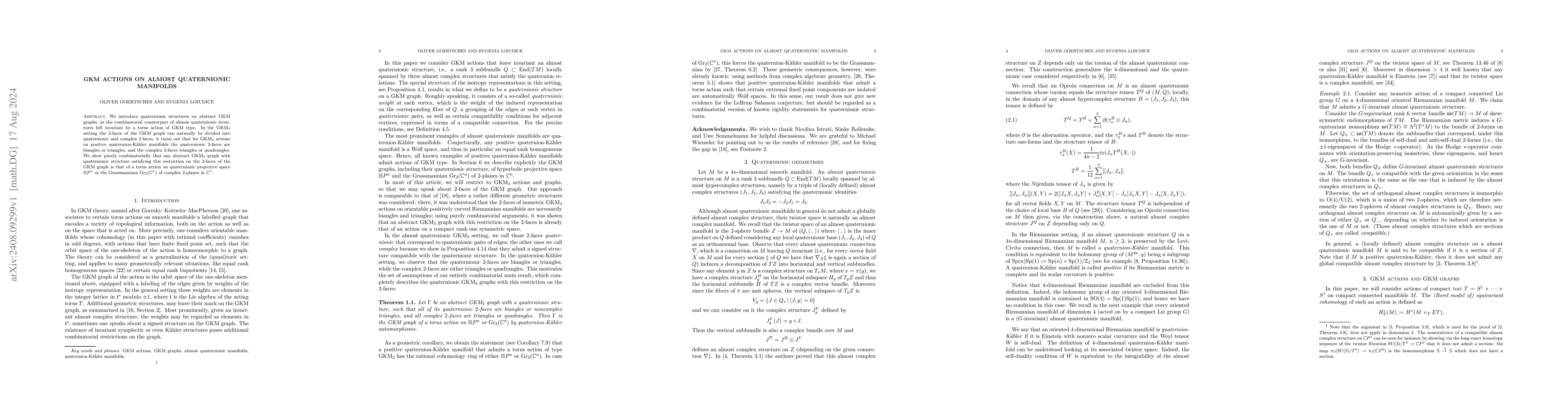 Thumbnail for GKM actions on almost quaternionic manifolds