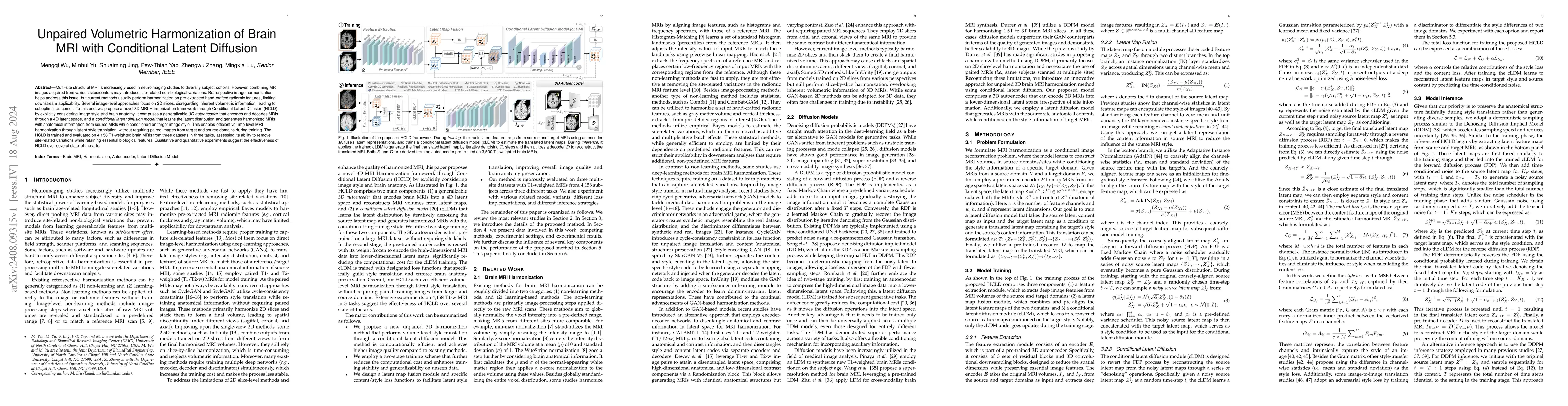 Thumbnail for Unpaired Volumetric Harmonization of Brain MRI with Conditional Latent
  Diffusion