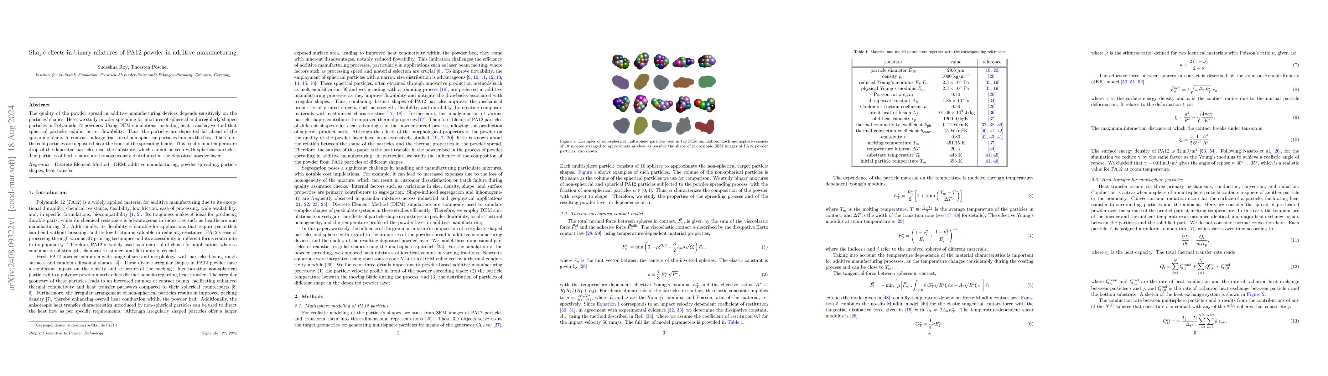 Thumbnail for Shape effects in binary mixtures of PA12 powder in additive
  manufacturing