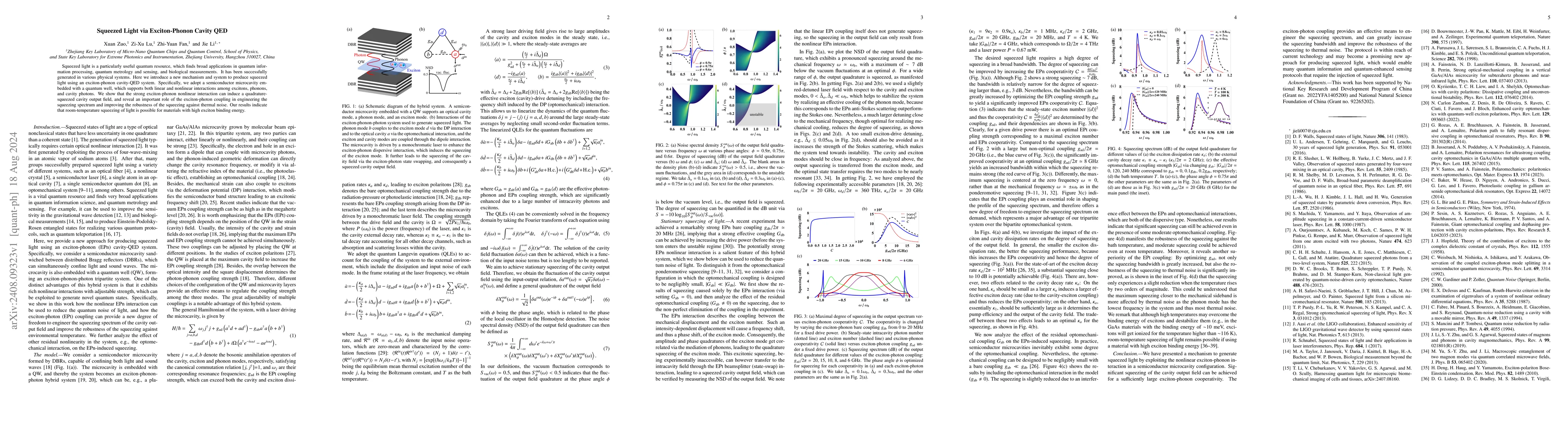 Thumbnail for Squeezed Light via Exciton-Phonon Cavity QED