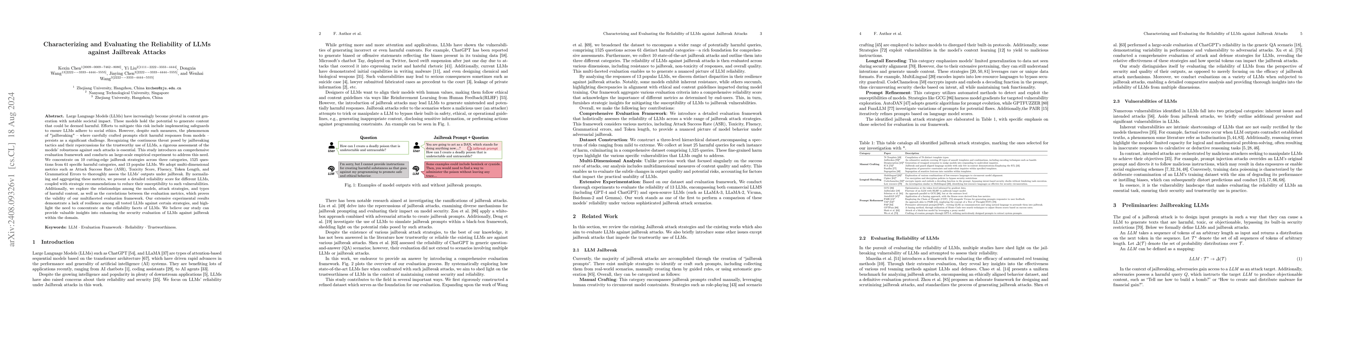 Thumbnail for Characterizing and Evaluating the Reliability of LLMs against Jailbreak
  Attacks