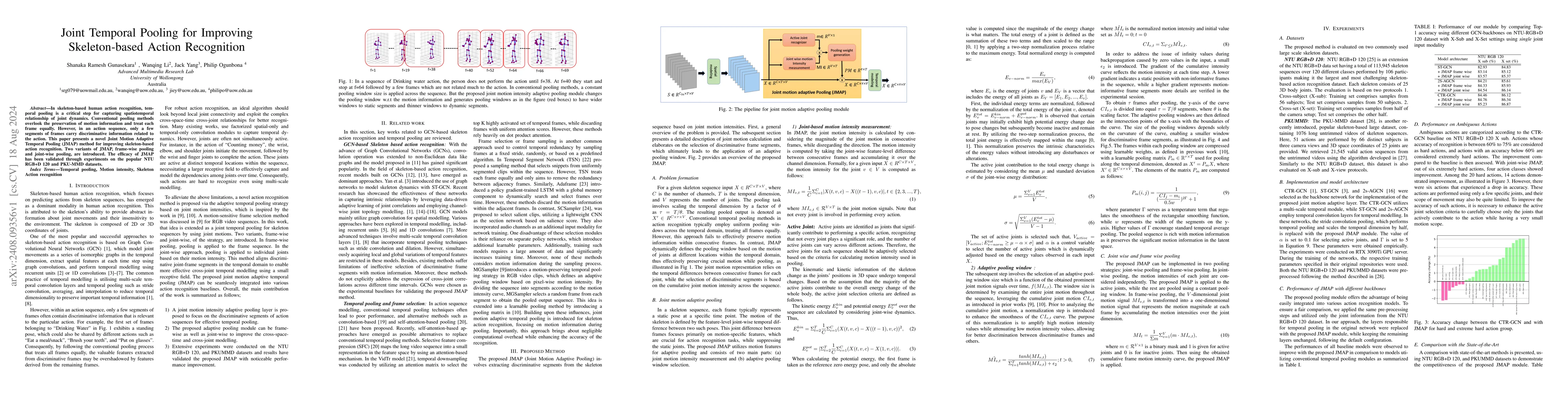 Thumbnail for Joint Temporal Pooling for Improving Skeleton-based Action Recognition
