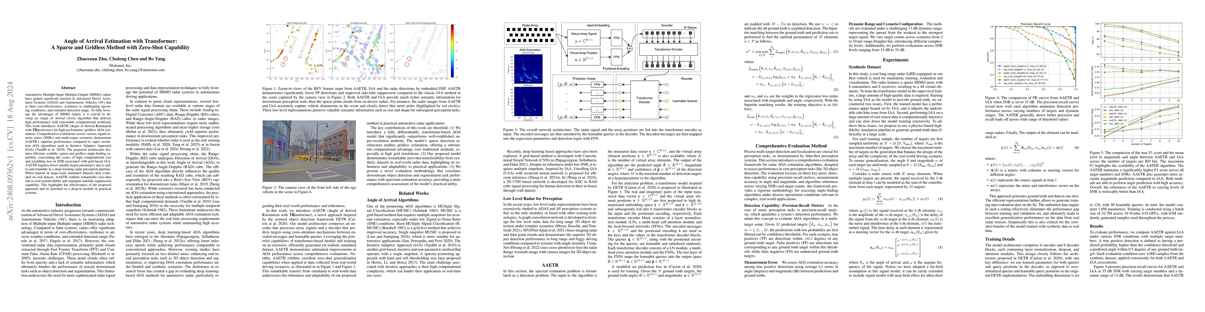 Thumbnail for Angle of Arrival Estimation with Transformer: A Sparse and Gridless
  Method with Zero-Shot Capability