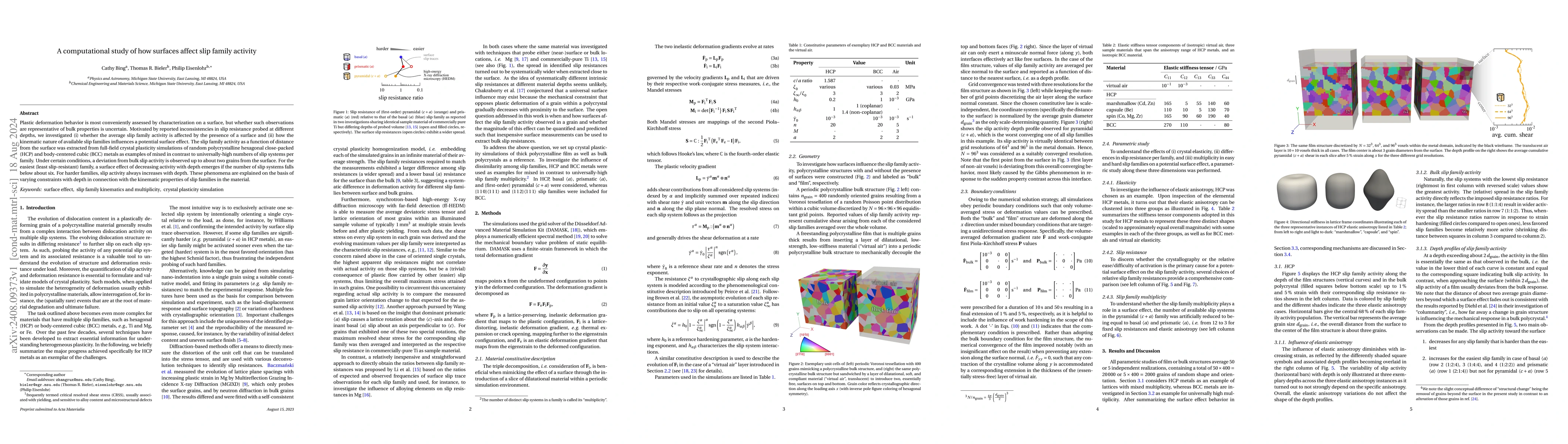Thumbnail for A computational study of how surfaces affect slip family activity