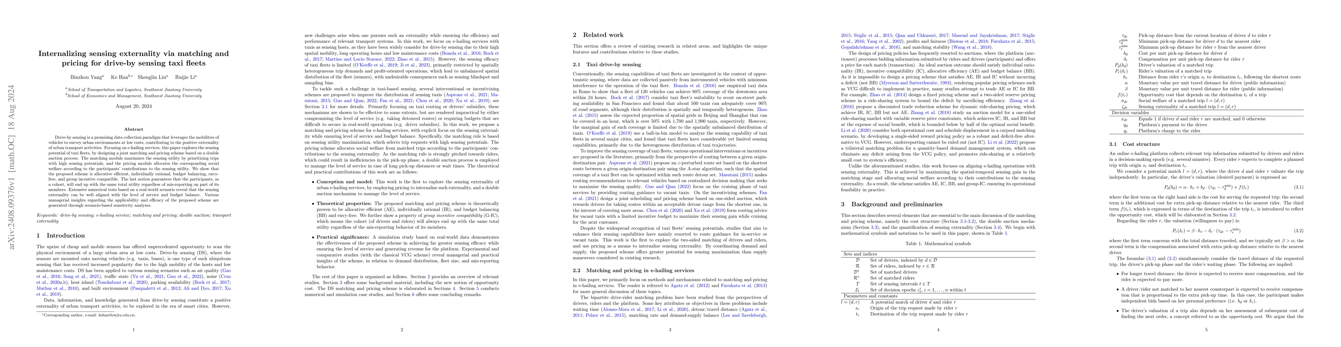 Thumbnail for Internalizing sensing externality via matching and pricing for drive-by
  sensing taxi fleets