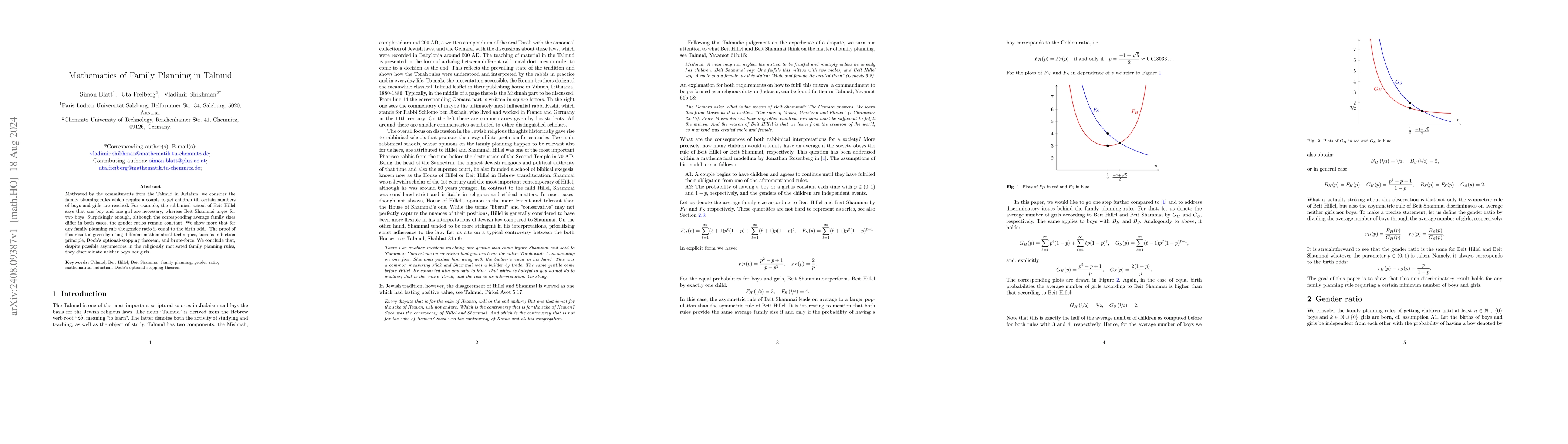 Thumbnail for Mathematics of Family Planning in Talmud