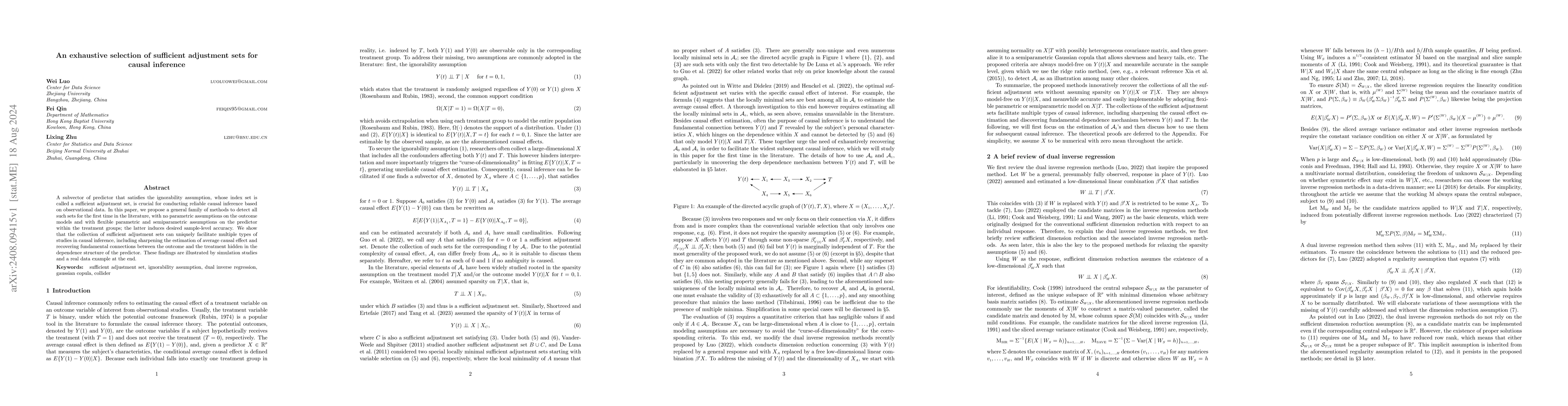 Thumbnail for An exhaustive selection of sufficient adjustment sets for causal
  inference