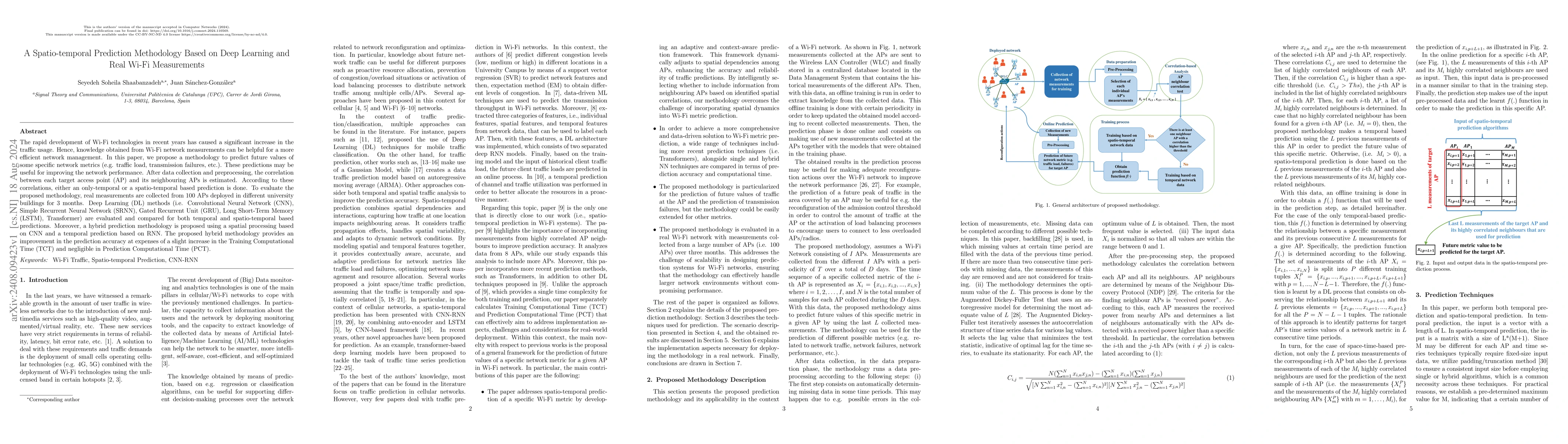 Thumbnail for A Spatio-temporal Prediction Methodology Based on Deep Learning and Real
  Wi-Fi Measurements