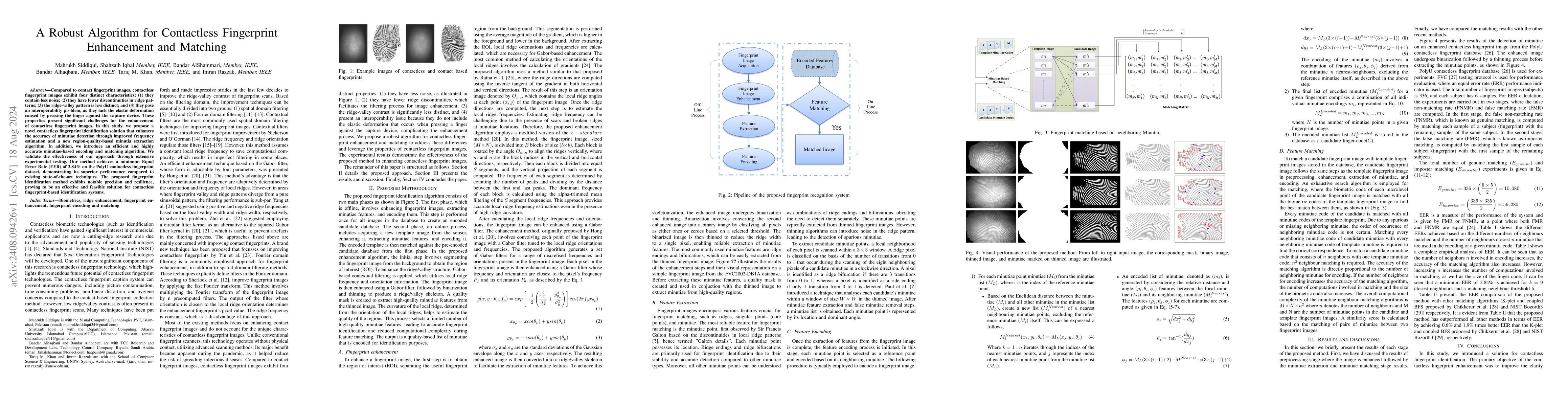 Thumbnail for A Robust Algorithm for Contactless Fingerprint Enhancement and Matching