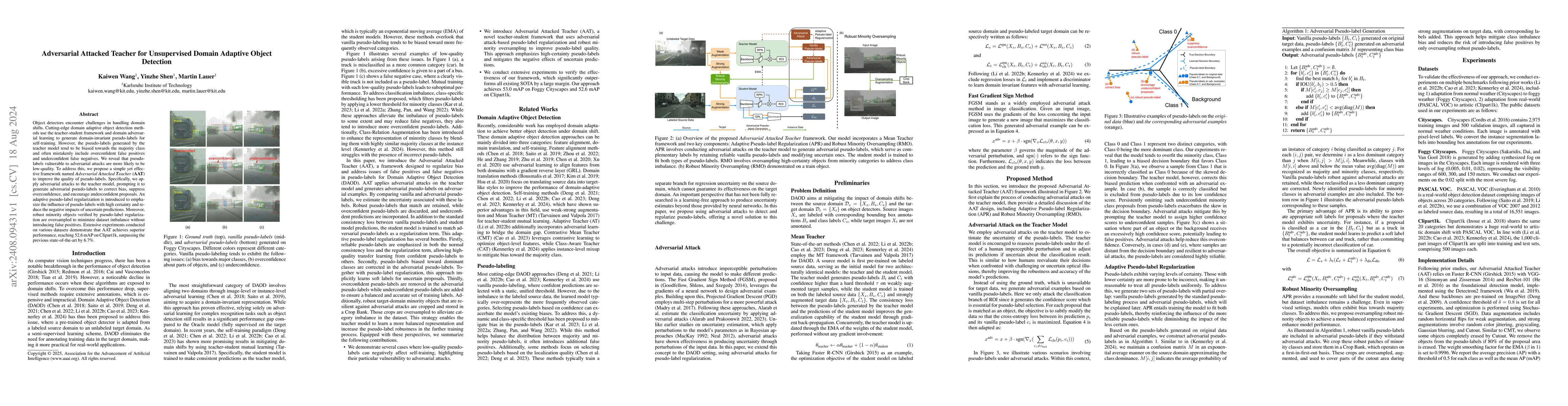 Thumbnail for Adversarial Attacked Teacher for Unsupervised Domain Adaptive Object
  Detection